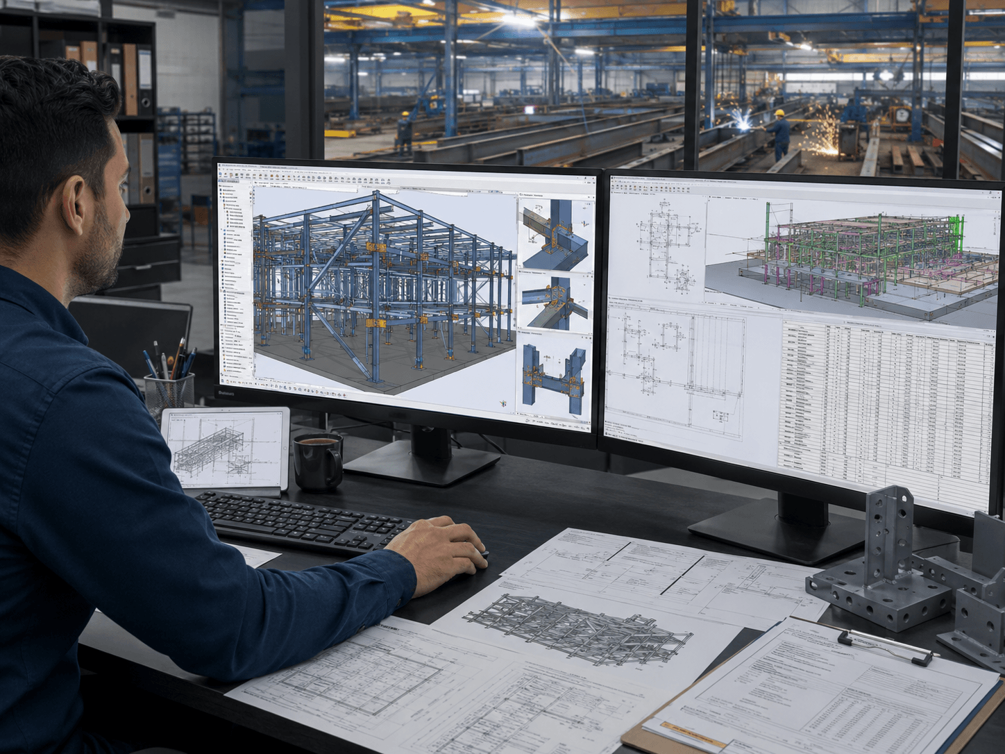 Structure métallique modélisée avec Tekla Structures